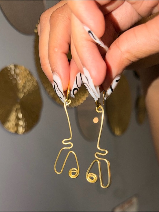 Hand Crafted Jewelry - Copper Wire Abstract Earrings